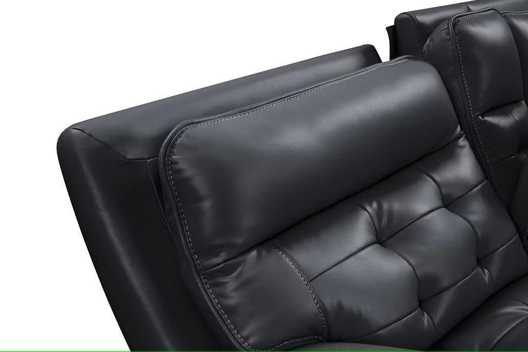 S8900 STARLIGHT BLACK POWER SECTIONAL WITH ADJUSTABLE HEAD