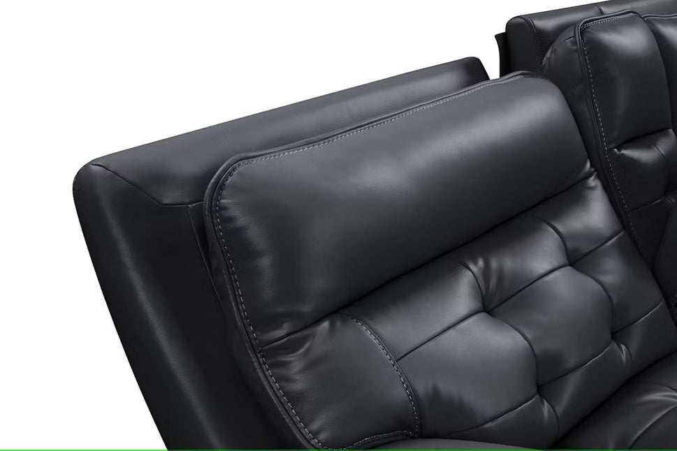 S8900 STARLIGHT BLACK POWER SECTIONAL WITH ADJUSTABLE HEAD