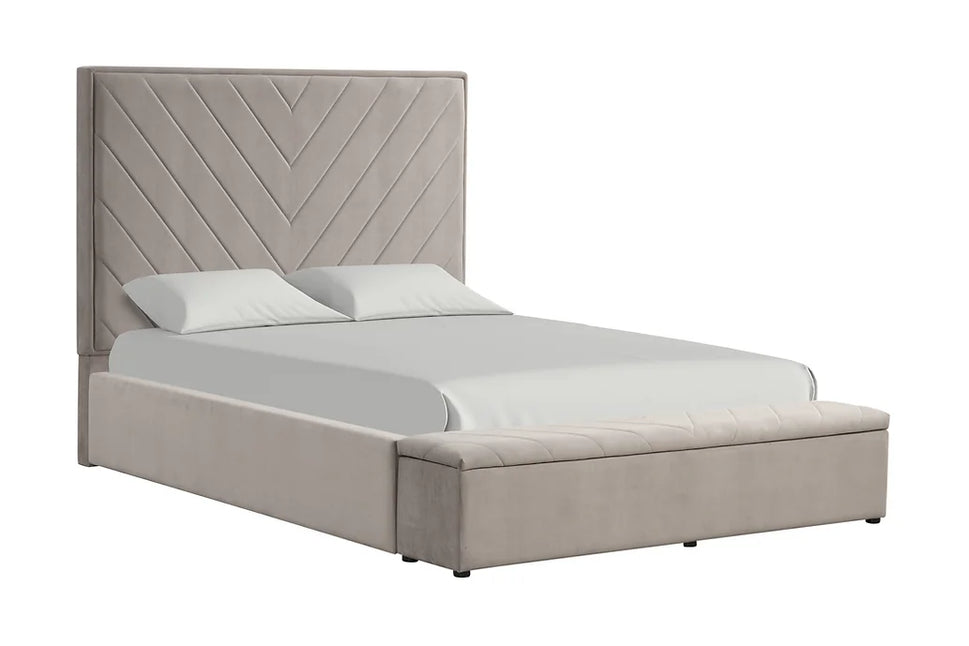 B8012 MIO GREY BED WITH STORAGE AVAILABLE IN FULL QUEEN AND KING SIZES