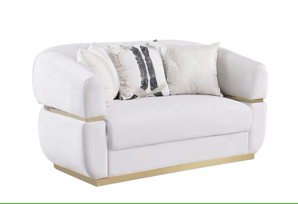 S3500 CARMELA CREAM LIVING ROOM SET AVAILABLE AS 2 PIECE OR 3 PIECE SET