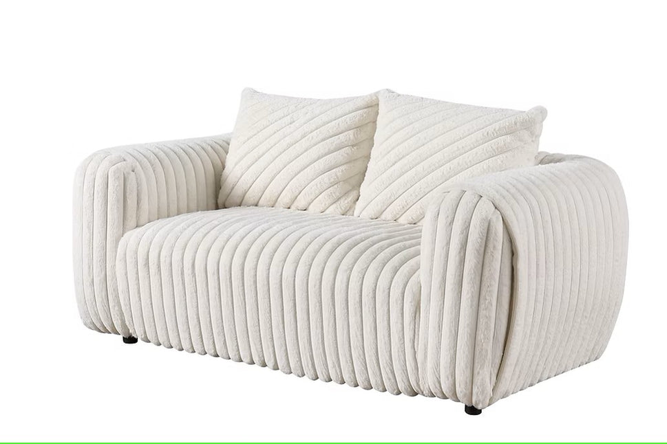 S8809 ELI WHITE LIVING ROOM SET AVAILABLE AS 2 PIECE AND 3 PIECE SET