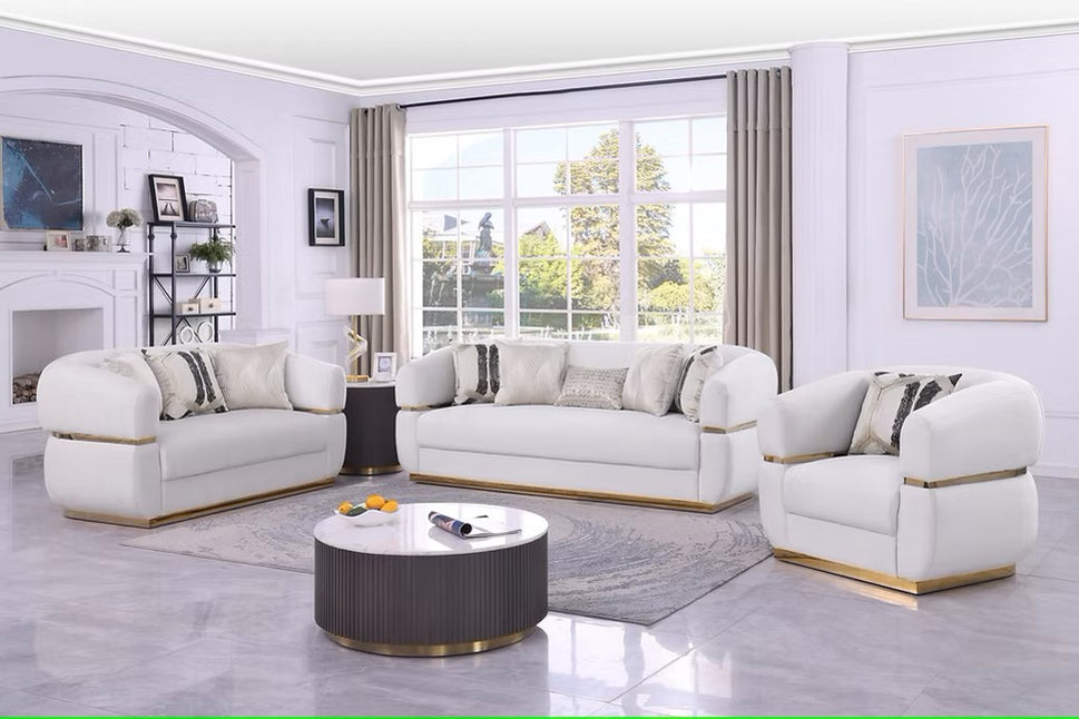 S3500 CARMELA CREAM LIVING ROOM SET AVAILABLE AS 2 PIECE OR 3 PIECE SET