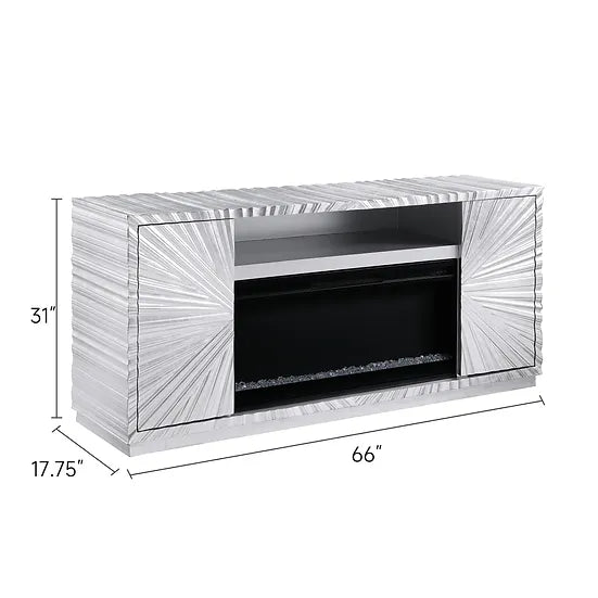 A-F06 SELENE SILVER LEAF FIREPLACE