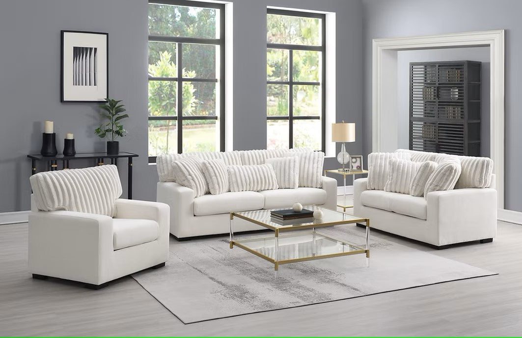 S1800 TARRA IVORY LIVING ROOM SET AVAILABLE AS 2 PIECE OR 3 PIECE SET