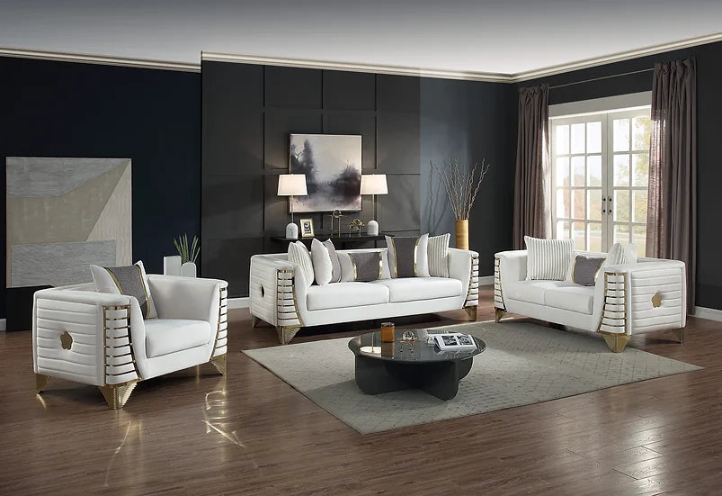 S4010 DONOVAN CREAM LIVING ROOM SET AVAILABLE AS 2 PIECE OR 3 PIECE SET