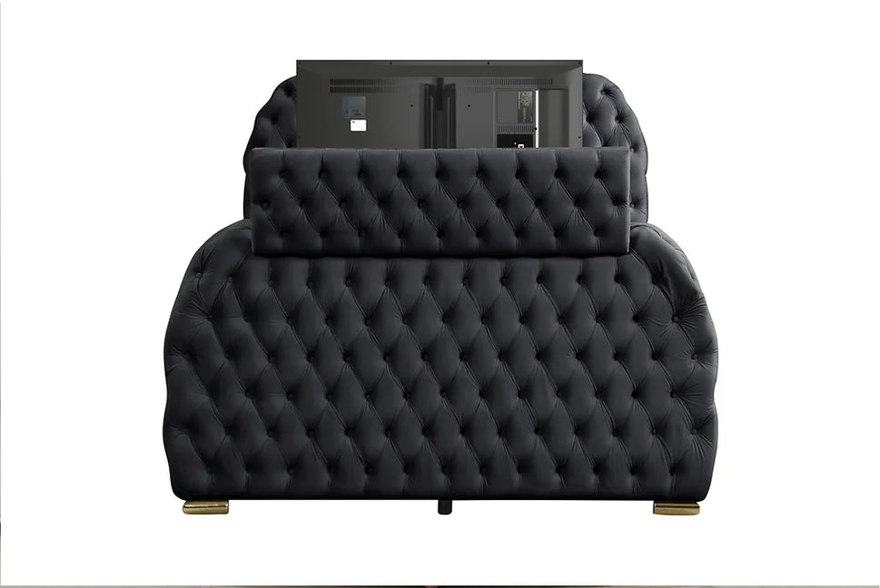 B8010 ROYAL BLACK BED AVAILABLE IN QUEEN AND KING SIZES