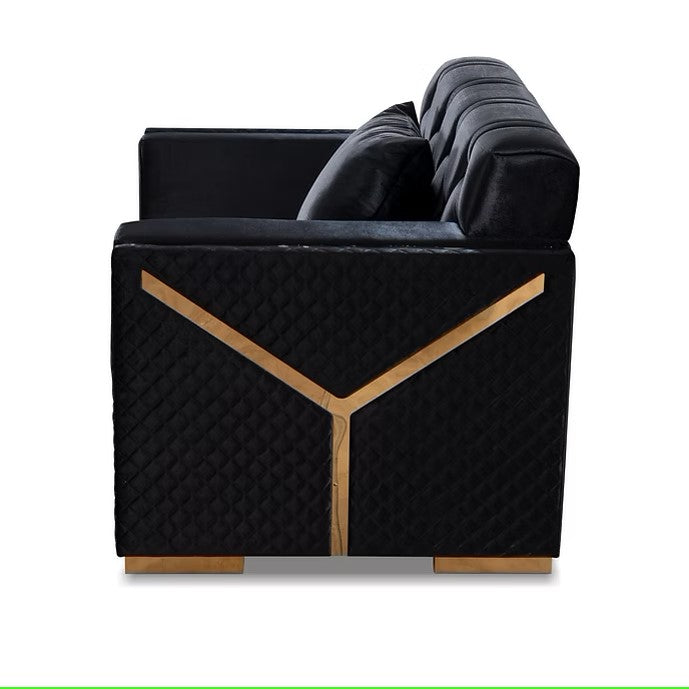 S2401 HILENA BLACK LIVING ROOM SET AVAILABLE AS 2 PIECE OR 3 PIECE SET