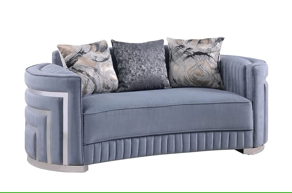 S3300 MINERVA GREY LIVING ROOM SET AVAILABLE AS 2 PIECE OR 3 PIECE SET