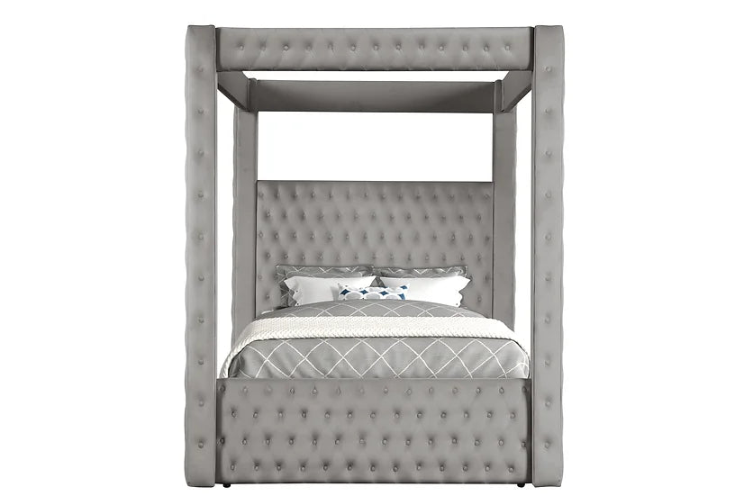 B8013 MANSION GREY BED PLATFORM BED AVAILABLE IN QUEEN AND KING SIZES
