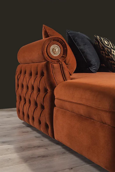 BROOKLYN SECTIONAL ORANGE WITH OTTOMAN