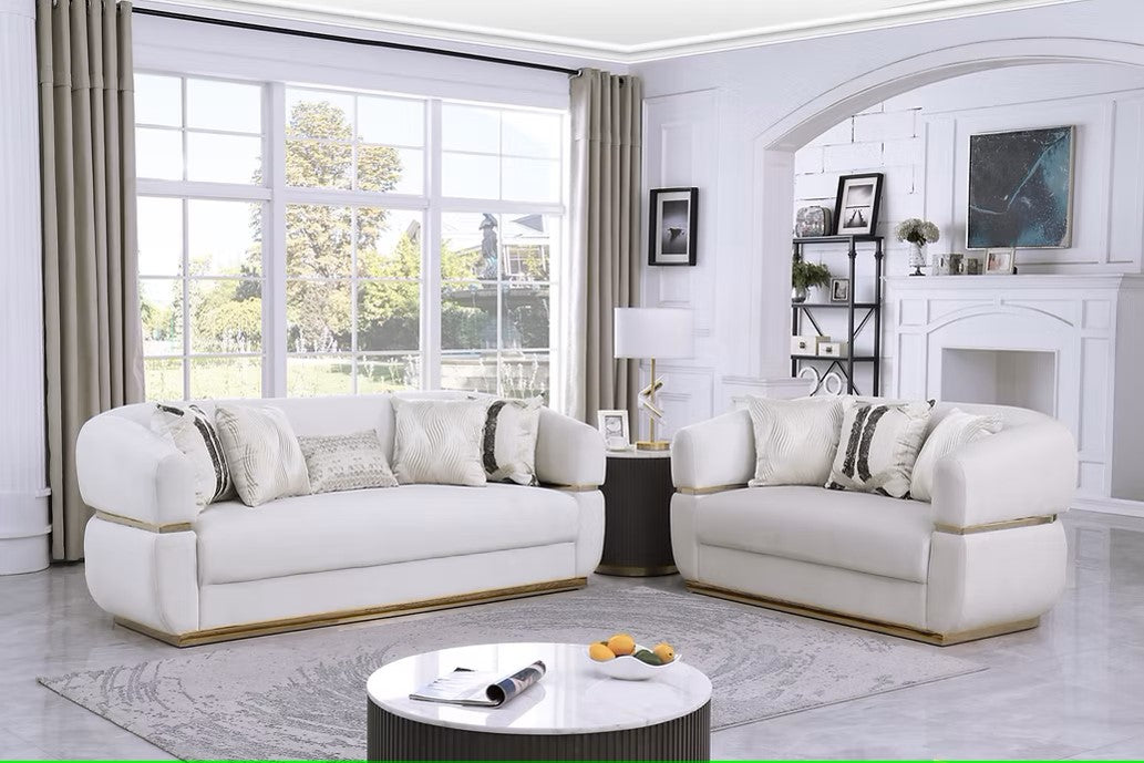 S3500 CARMELA CREAM LIVING ROOM SET AVAILABLE AS 2 PIECE OR 3 PIECE SET
