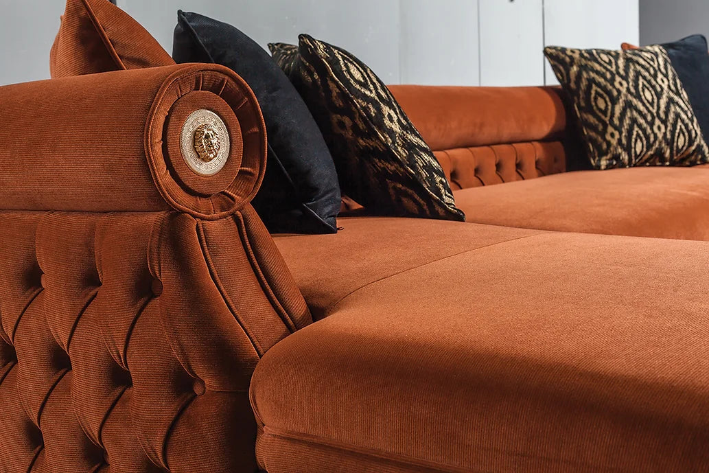 BROOKLYN SECTIONAL ORANGE WITH OTTOMAN