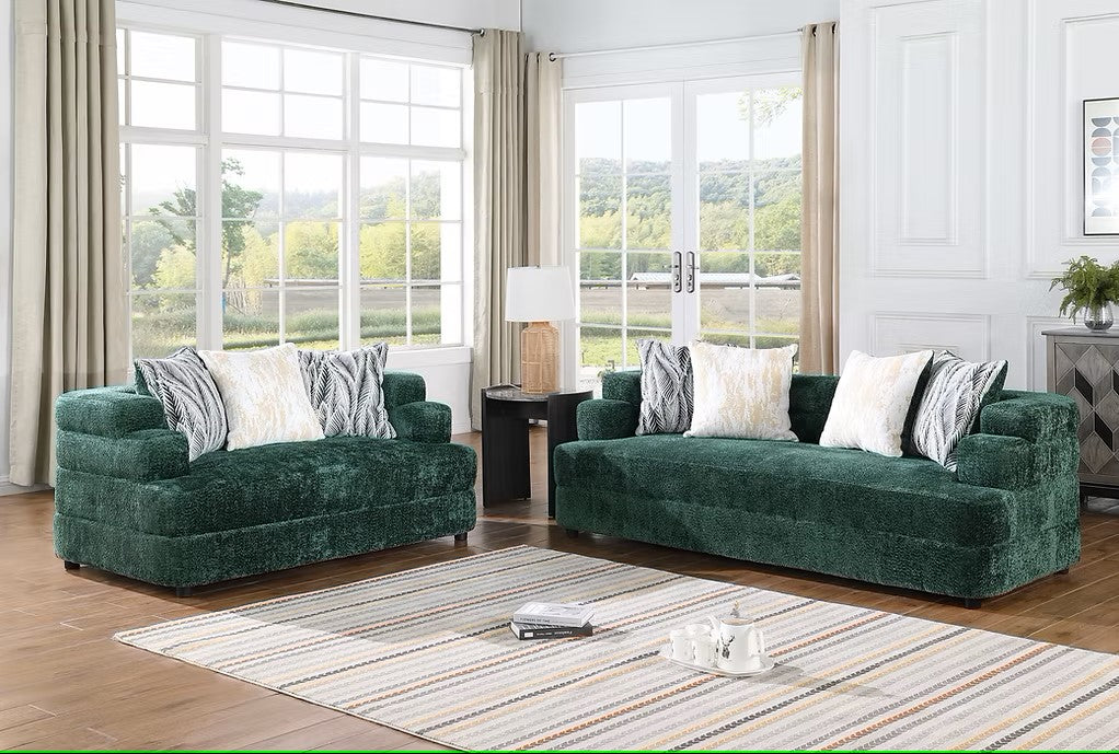 S1400 STEPSO GREEN LIVING ROOM SET AVAILABLE AS 2 PIECE OR 3 PIECE SET