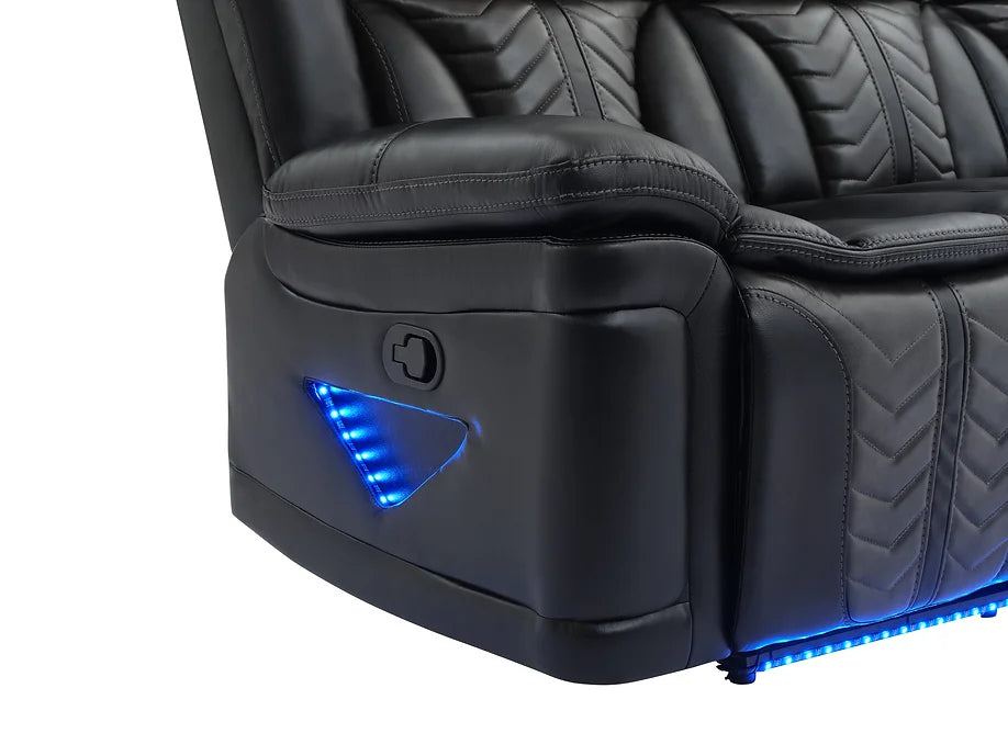 S2024 PRIME TIME 2 PC BLACK RECLINING SET