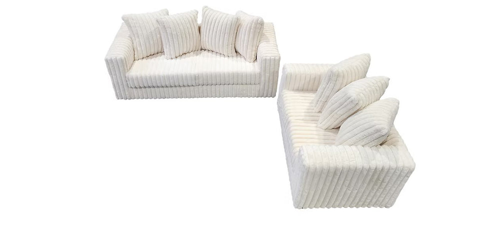S300 GIA IVORY SOFA AND LOVESEAT SET