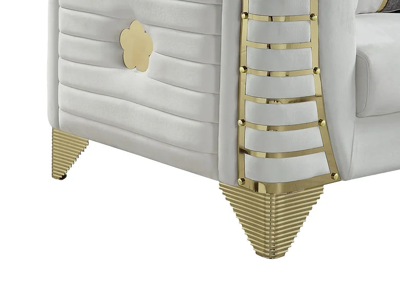 S4010 DONOVAN CREAM LIVING ROOM SET AVAILABLE AS 2 PIECE OR 3 PIECE SET