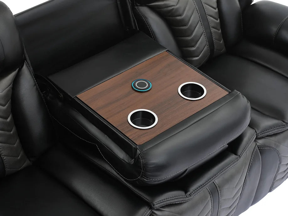 S2024 PRIME TIME 2 PC BLACK RECLINING SET