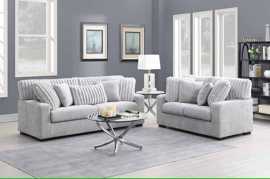 S1800 TARRA GREY LIVING ROOM SET AVAILABLE AS 2 PIECE OR 3 PIECE SET