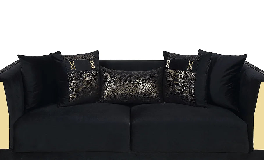 S4030 MONACO BLACK LIVING ROOM SET AVAILABLE AS 2 PIECE OR 3 PIECE SET