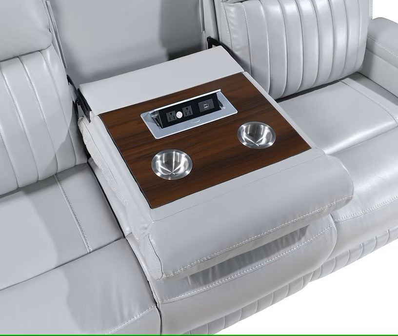 S2121 ETHAN 3 PIECE WHITE FABRIC LIVING ROOM SET