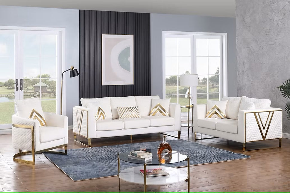 S1300 VISTA BONITA WHITE LIVING ROOM SET AVAILABLE AS 2 PIECE OR 3 PIECE SET