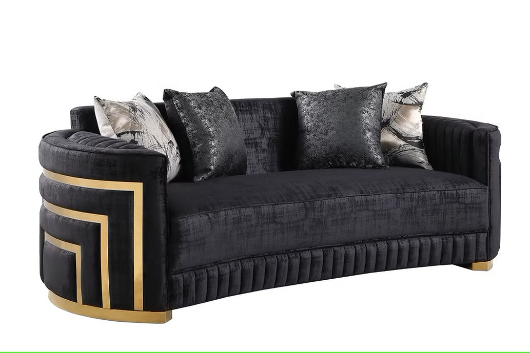 S3300 MINERVA BLACK LIVING ROOM SET AVAILABLE AS 2 PIECE OR 3 PIECE SET