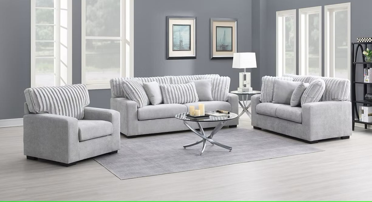 S1800 TARRA GREY LIVING ROOM SET AVAILABLE AS 2 PIECE OR 3 PIECE SET