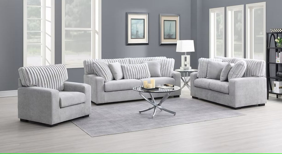 S1800 TARRA GREY LIVING ROOM SET AVAILABLE AS 2 PIECE OR 3 PIECE SET