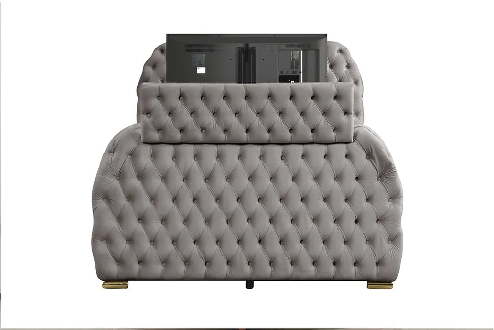 B8010 ROYAL GREY BED AVAILABLE IN QUEEN AND KING SIZES