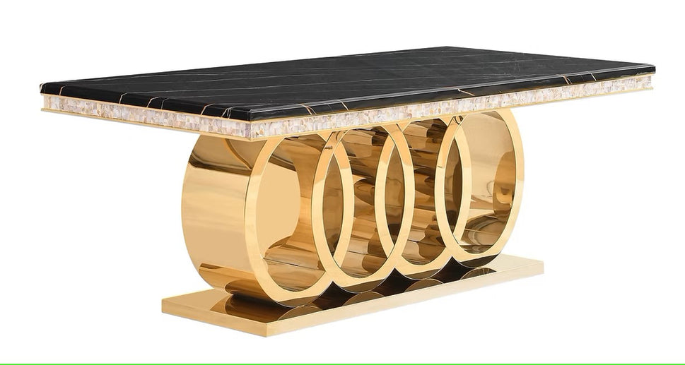 D620 GIOVANNI (BLACK/GOLD) DINING TABLE