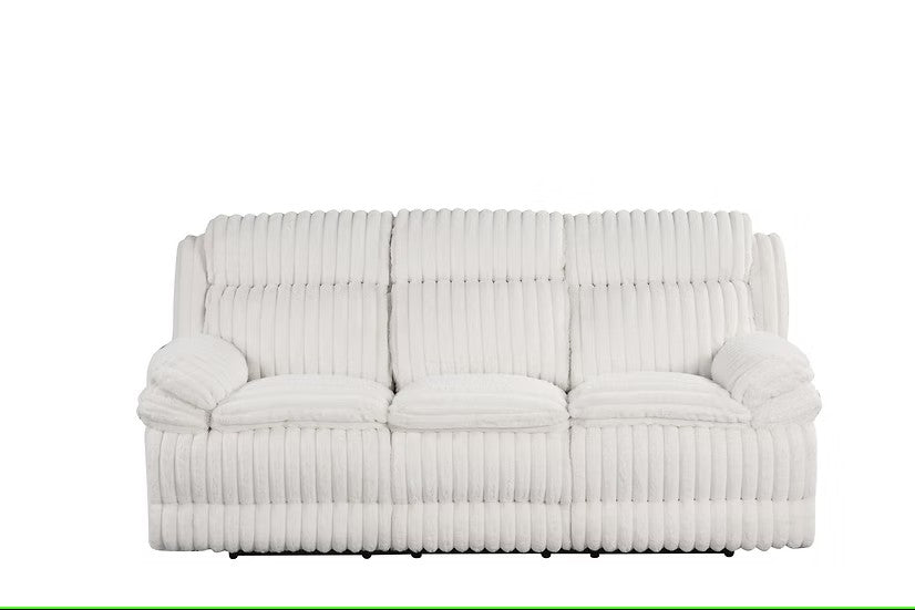 S3939 MELOW 3 PIECE WHITE FABRIC LIVING ROOM SET