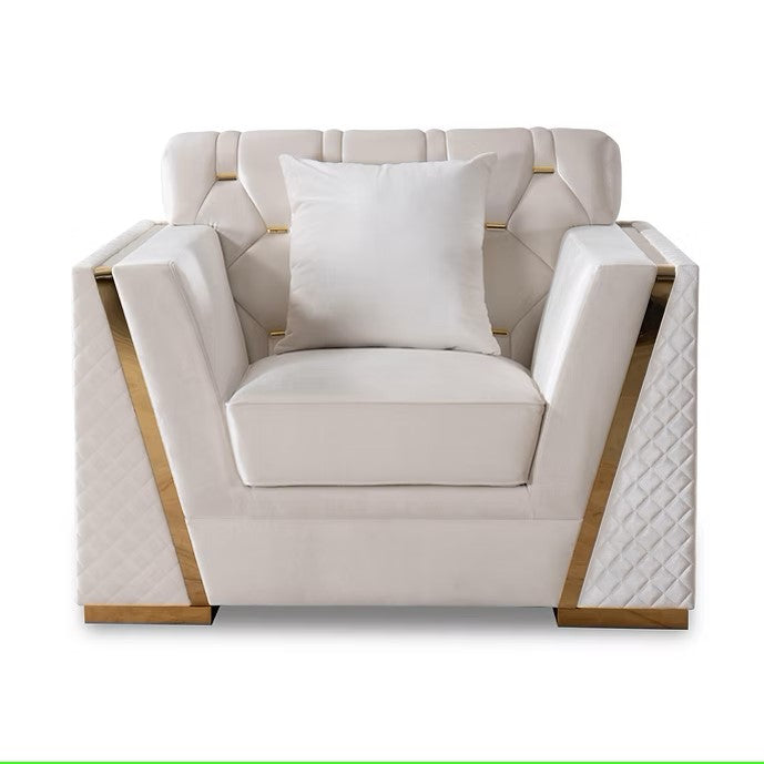 S2401 HILENA WHITE LIVING ROOM SET AVAILABLE AS 2 PIECE OR 3 PIECE SET
