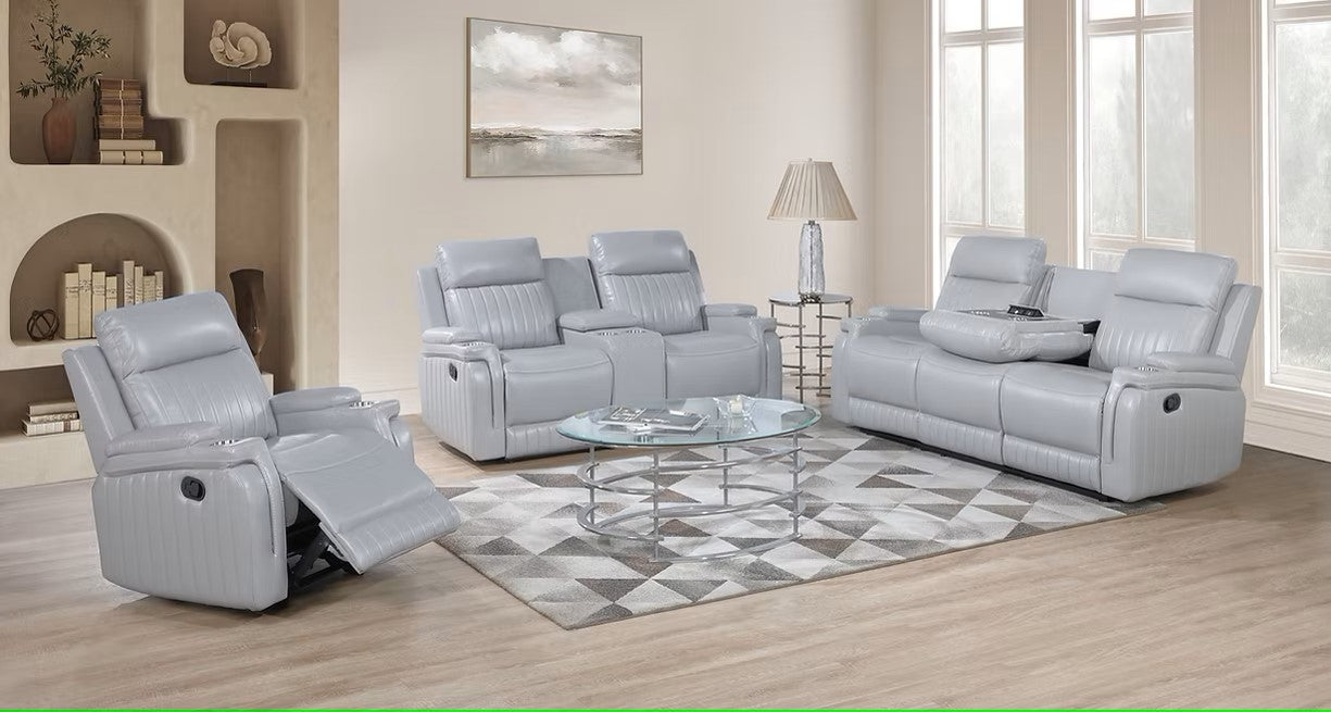 S2121 ETHAN 3 PIECE WHITE FABRIC LIVING ROOM SET