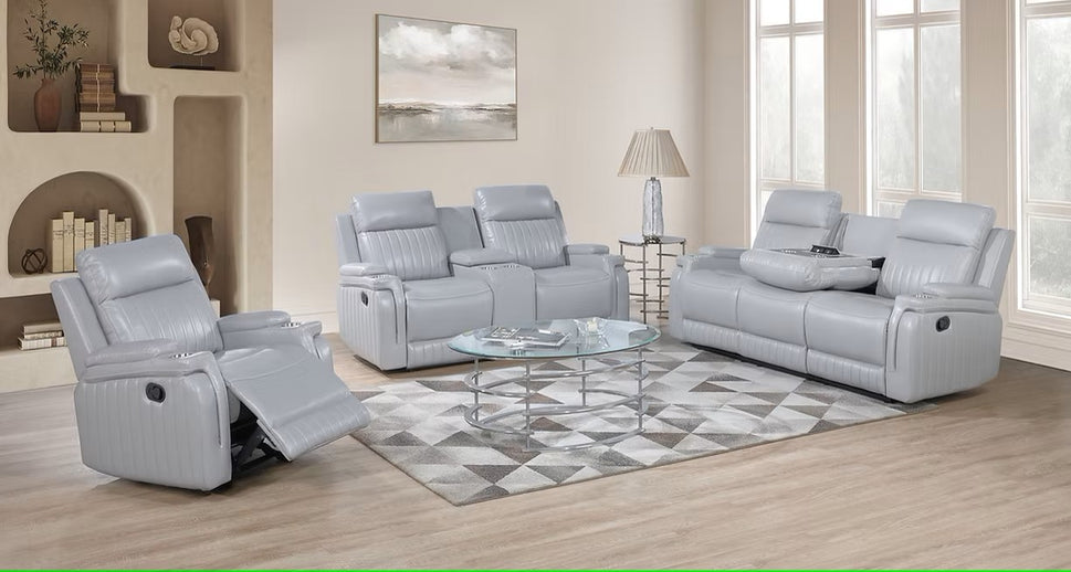 S2121 ETHAN 3 PIECE WHITE FABRIC LIVING ROOM SET