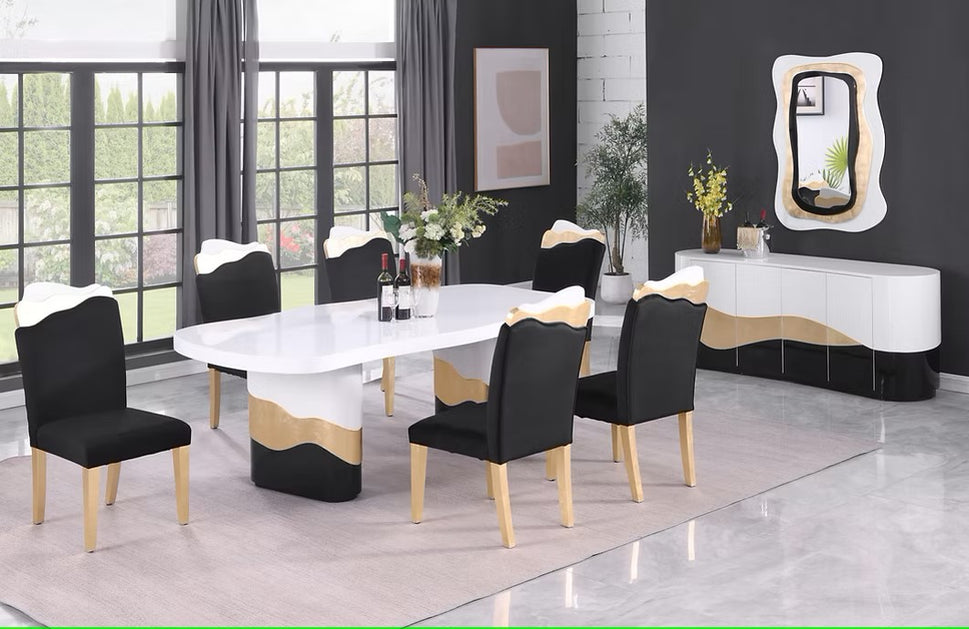 D910 ORION 82" DINING TABLE WITH 6 CHAIRS