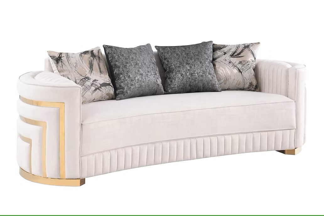 S3300 MINERVA CREAM LIVING ROOM SET AVAILABLE AS 2 PIECE OR 3 PIECE SET