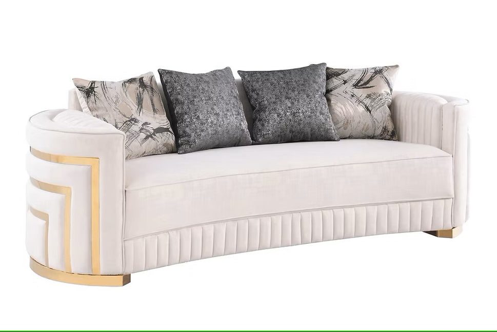 S3300 MINERVA CREAM LIVING ROOM SET AVAILABLE AS 2 PIECE OR 3 PIECE SET