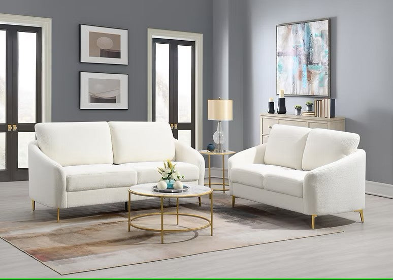 S160 LILA WHITE LIVING ROOM SET AVAILABLE AS 2 PIECE OR 3 PIECE SET