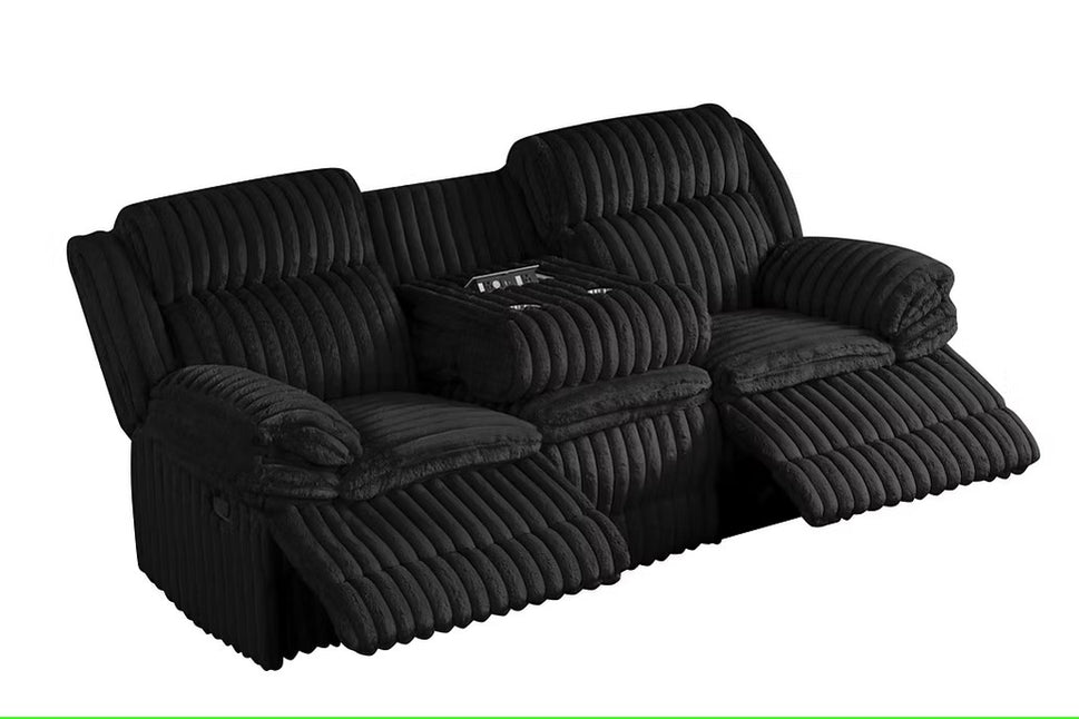S3939 MELLO BLACK 3 PIECE RECLINING LIVING ROOM SET