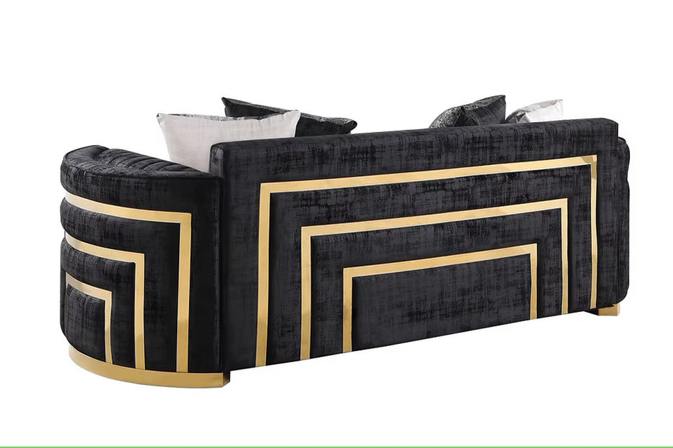 S3300 MINERVA BLACK LIVING ROOM SET AVAILABLE AS 2 PIECE OR 3 PIECE SET