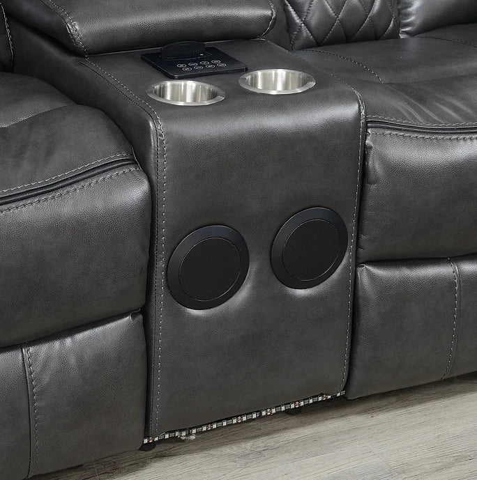 S2020 PARTY TIME 2 PC GREY RECLINING SET