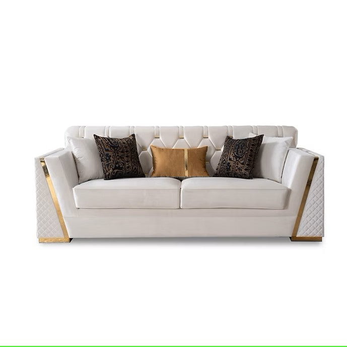 S2401 HILENA WHITE LIVING ROOM SET AVAILABLE AS 2 PIECE OR 3 PIECE SET