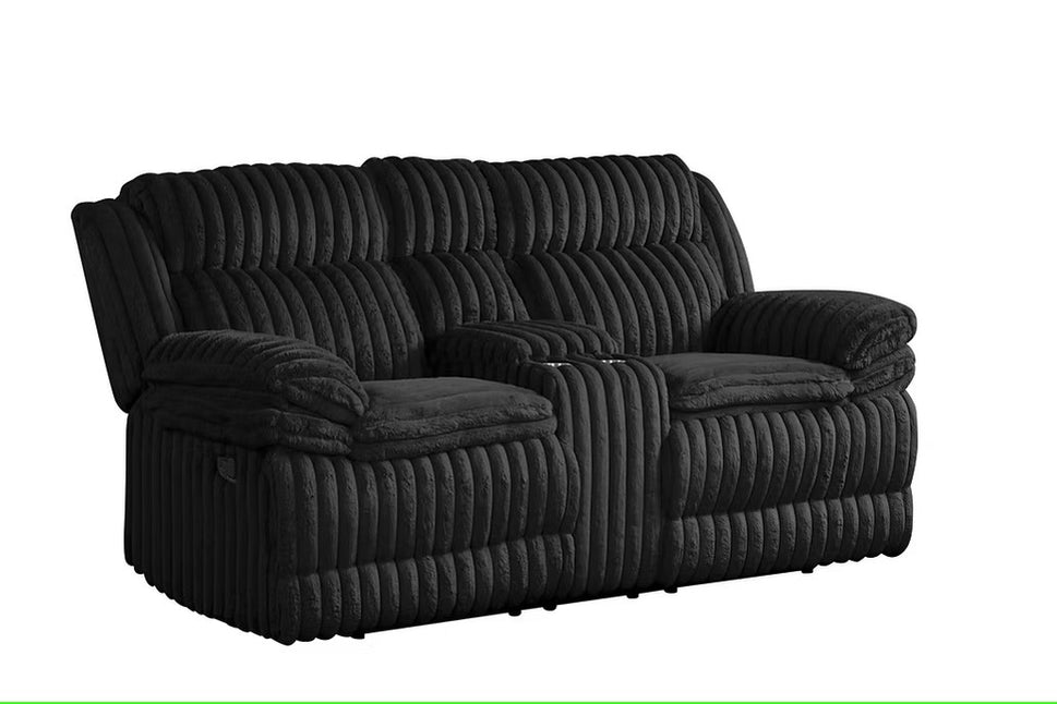 S3939 MELLO BLACK 3 PIECE RECLINING LIVING ROOM SET