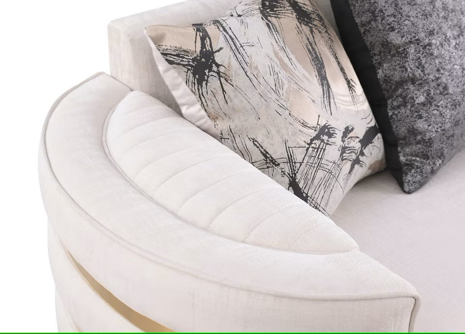 S3300 MINERVA CREAM LIVING ROOM SET AVAILABLE AS 2 PIECE OR 3 PIECE SET