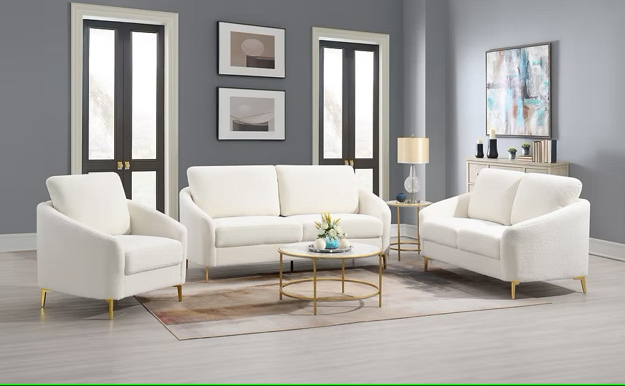 S160 LILA WHITE LIVING ROOM SET AVAILABLE AS 2 PIECE OR 3 PIECE SET
