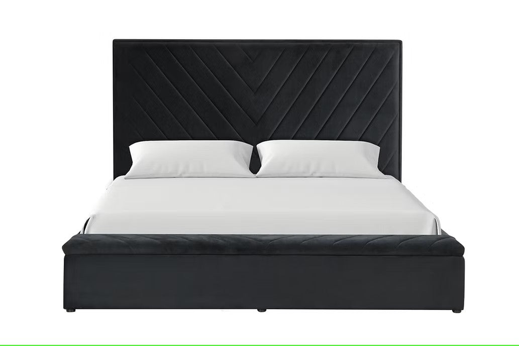 B8012 MIO BLACK BED WITH STORAGE AVAILABLE IN FULL QUEEN AND KING SIZES