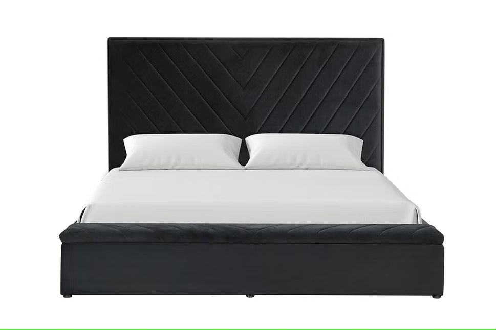 B8012 MIO BLACK BED WITH STORAGE AVAILABLE IN FULL QUEEN AND KING SIZES