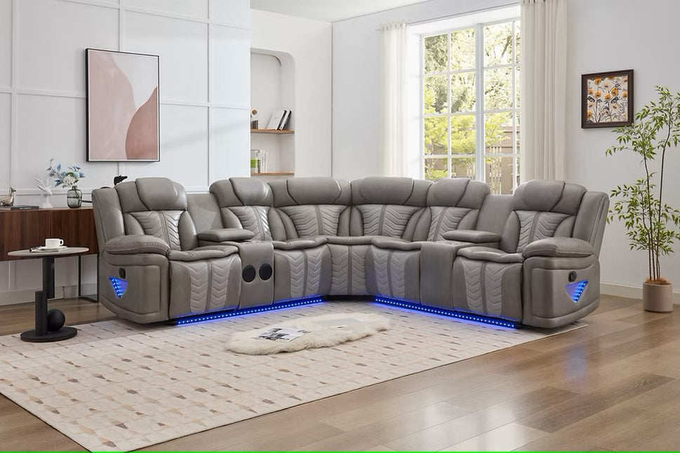 S2025 INNOVA GREY RECLINING SECTIONAL