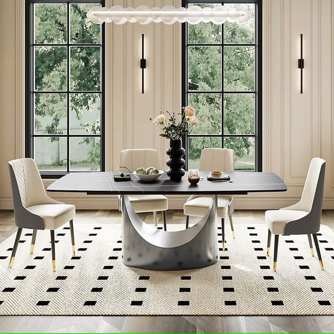 LEXI MATT BLACK 79" DINING TABLE - RANI CHAIRS CAN BE PURCHASED SEPERATELY