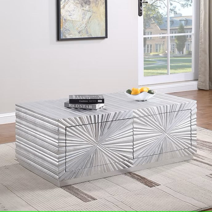 A-CT07 SELENE SILVER LEAF COFFEE TABLE